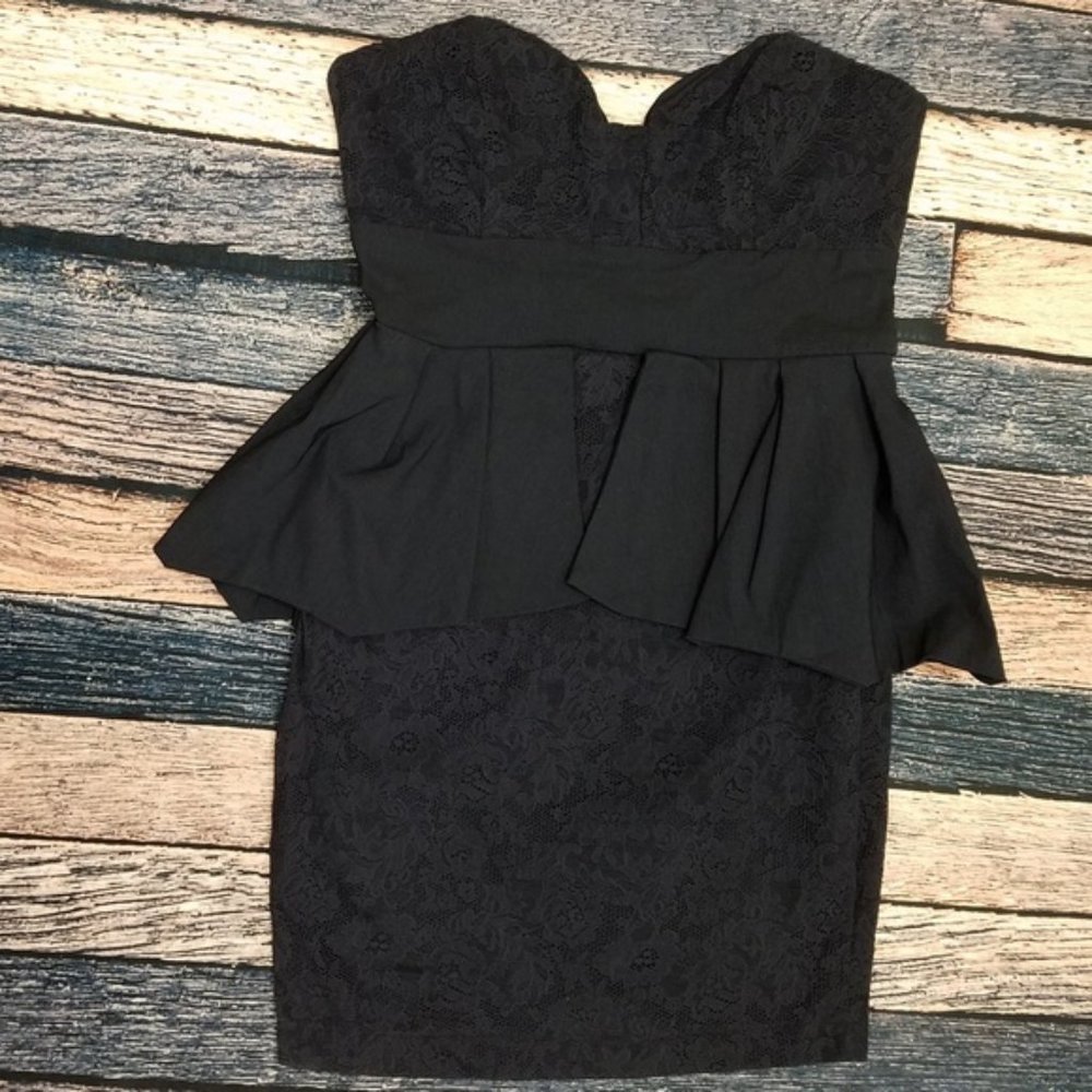 LF Paper Heart Navy Pencil Dress